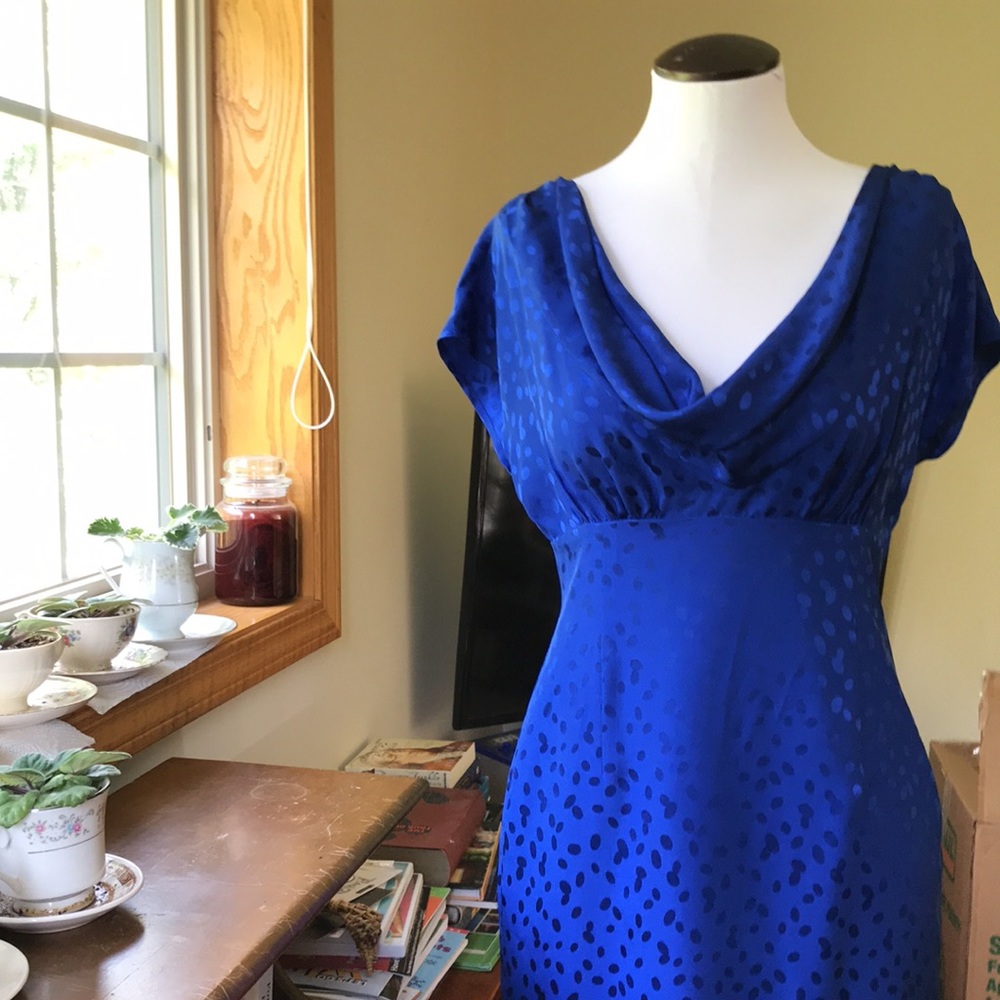 Banana Republic 💙 Silk Dress, Recycled, Cowl neck